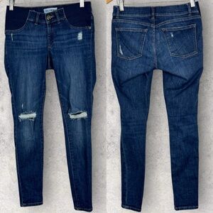 DL1961 Emma Maternity‎ Power Leggings Stretch Jeans Heath Blue Size 27 Denim Zip
